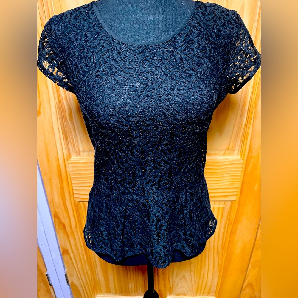 Hinge Black Lace Women's Top